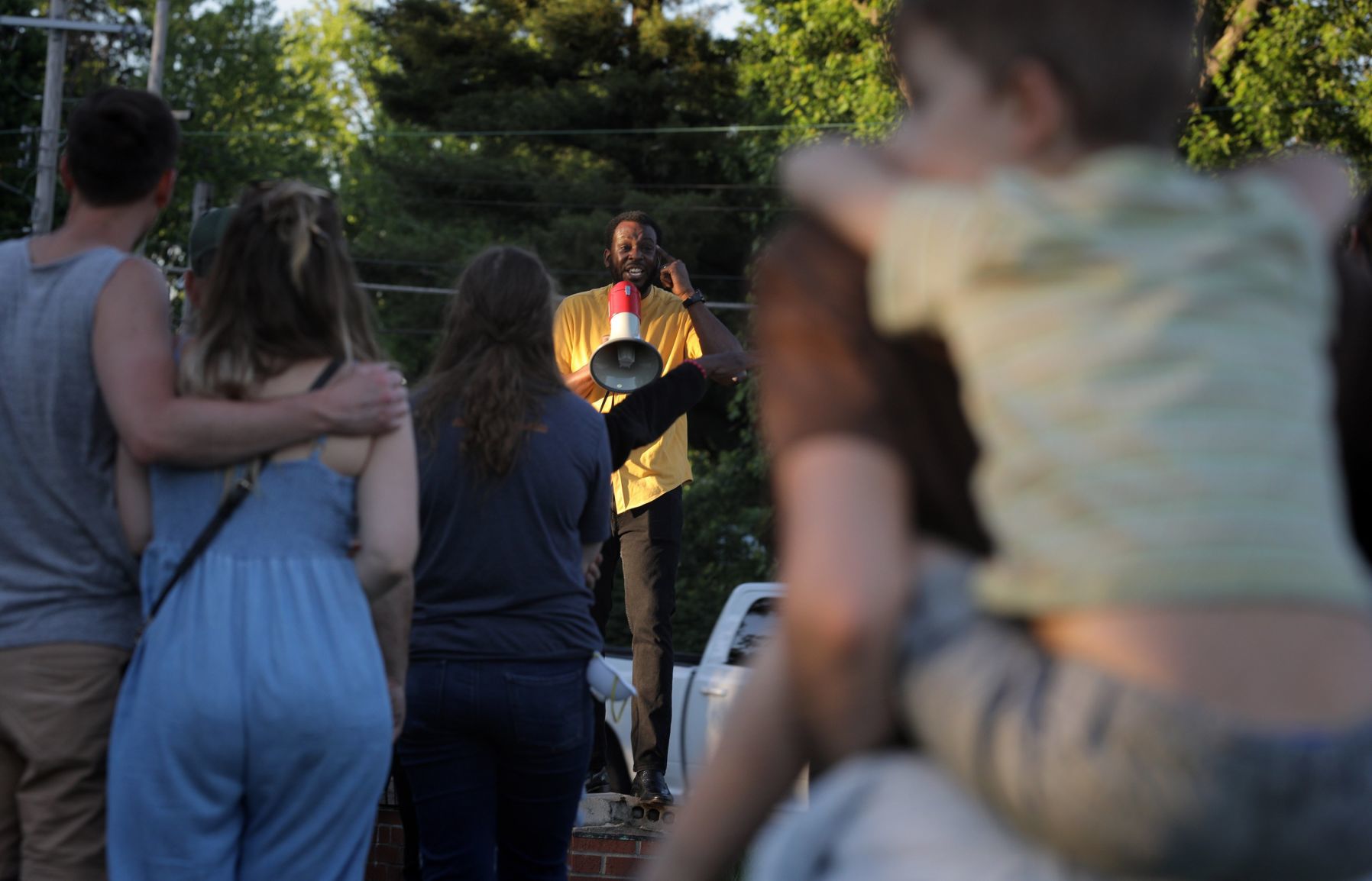Police and protesters meet in Ferguson